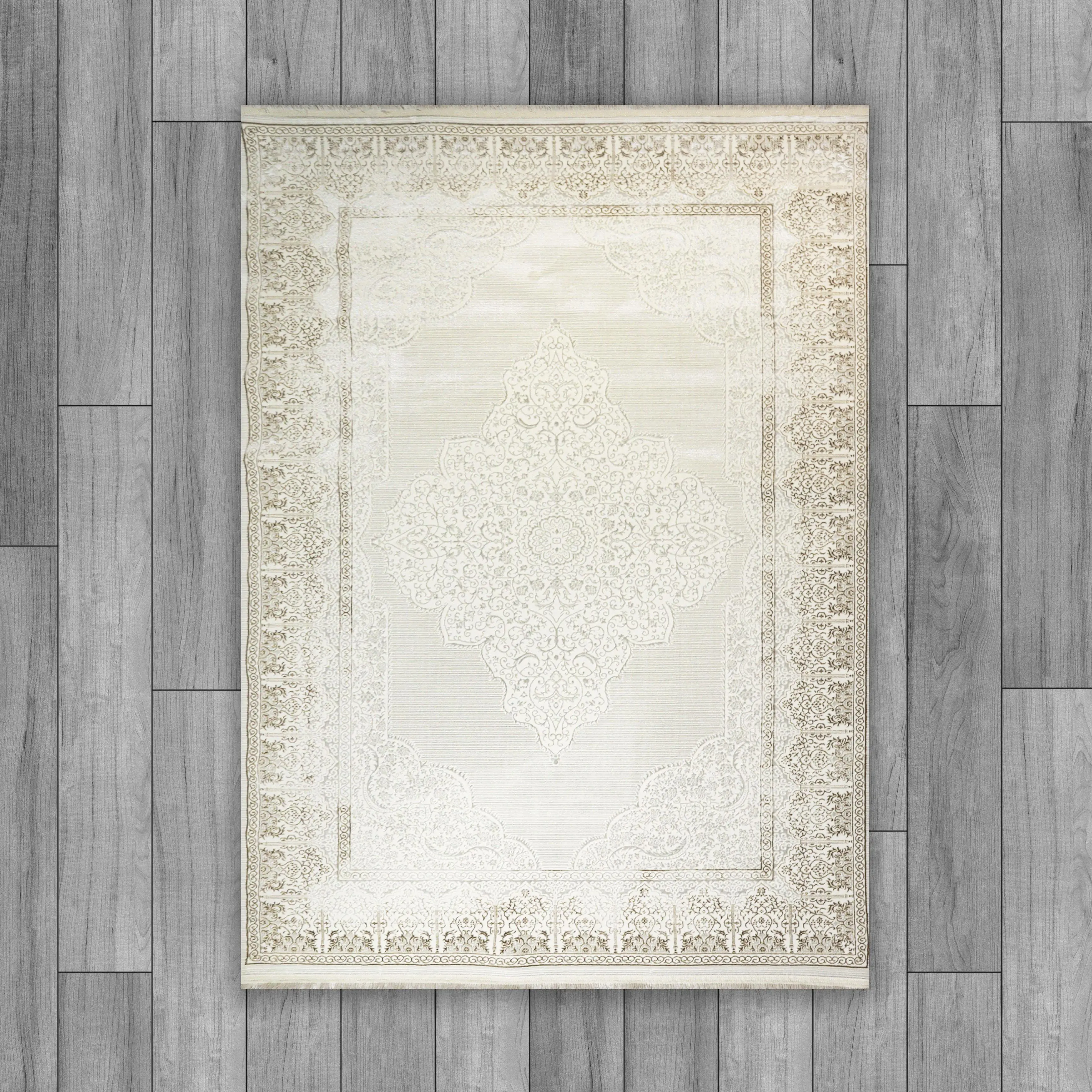 AGAH KF505 Cream Visor (Patterned Edge)