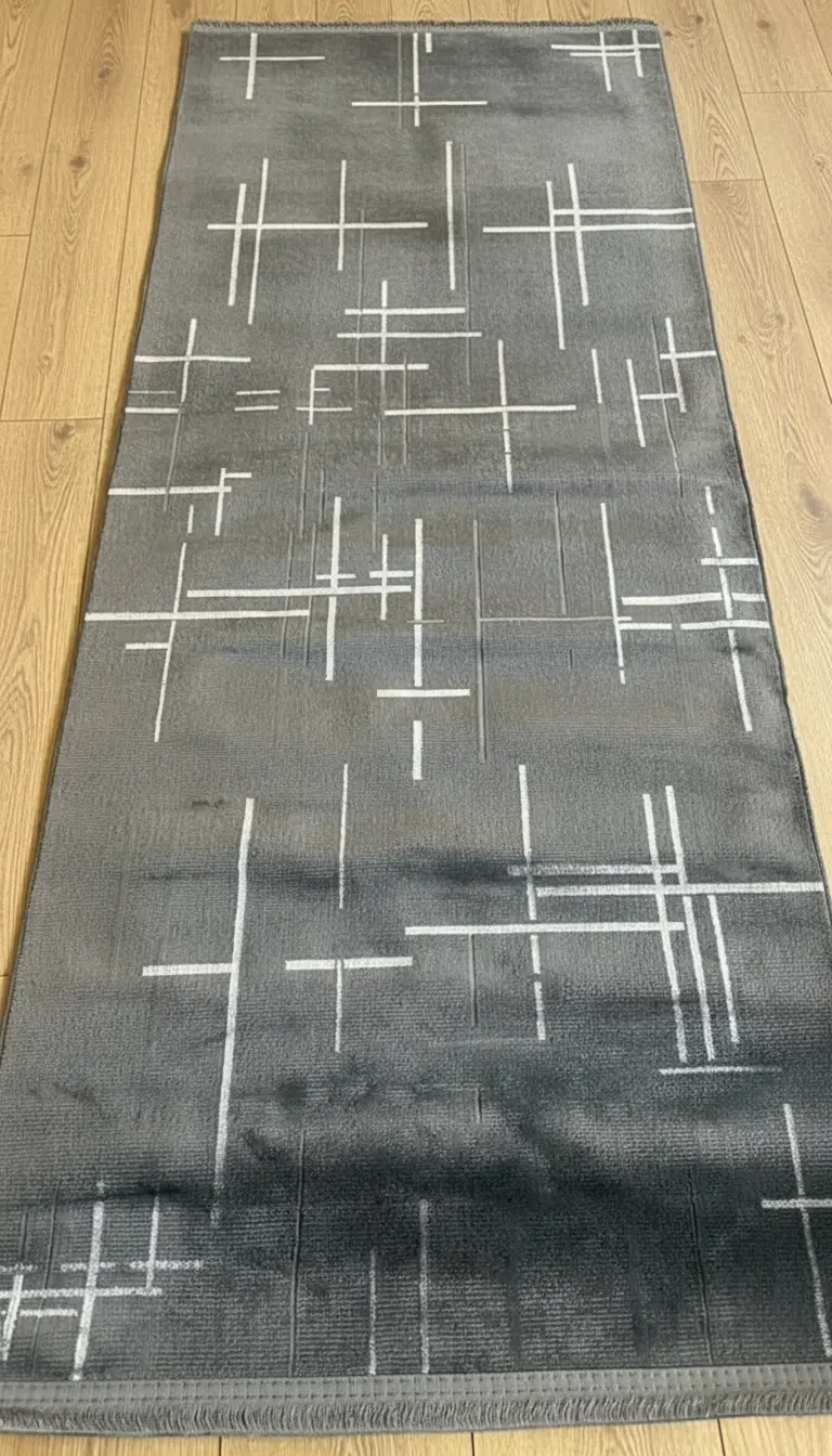 Anthracite Lotus Bamboo Model Non-Slip Machine Woven Rug