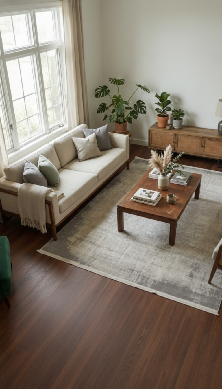 BAHAR Serisi Krem Gri Yumuşak Geçişli Modern Desenli Halı | BT370