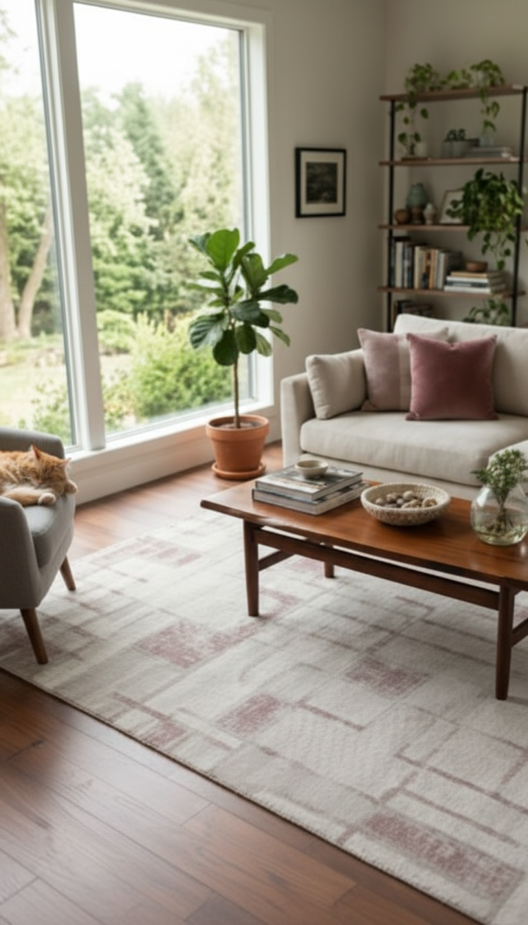 BAHAR Series Cream Soft Gradient Modern Patterned Carpet | BT382