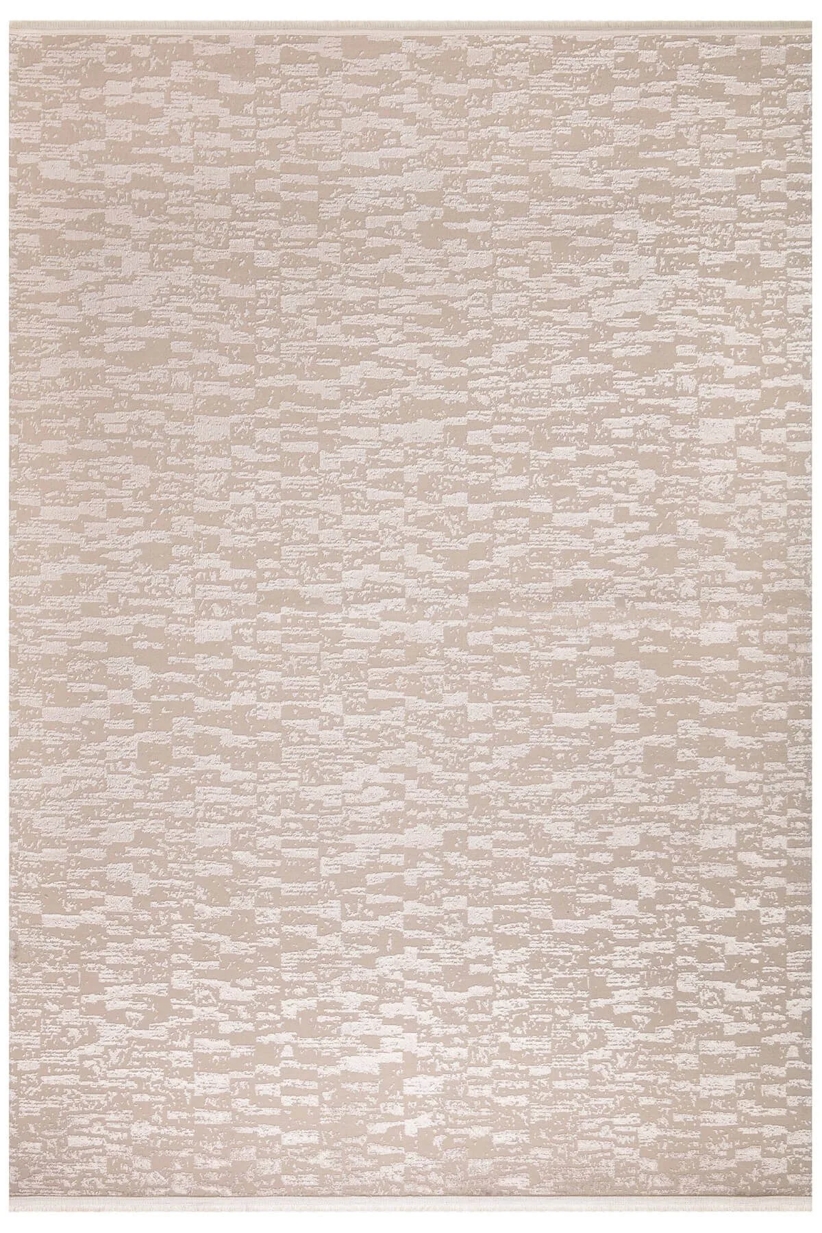 Beige Shiny Non-Slip Washable Thin Rug