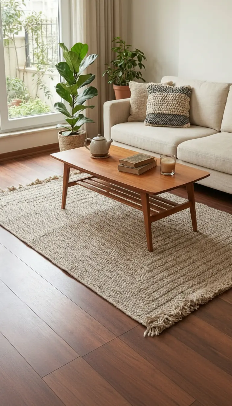 BERFE Series Brown Geometric Striped Non-Slip Base Modern Rug | 1007