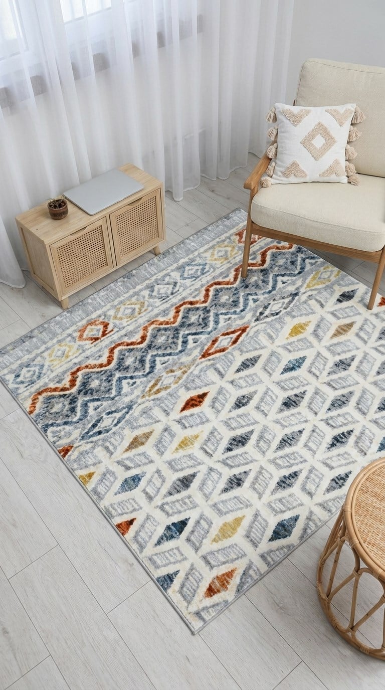 Bubble Color Scandinavian Patterned Machine Woven Modern Living Room Carpet 4020 | Sultan Halı