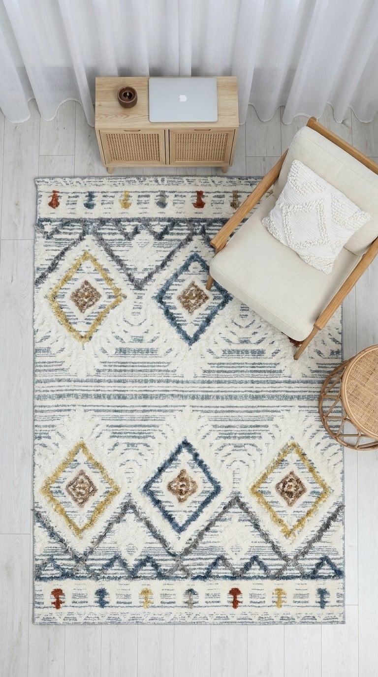 Bubble Color Scandinavian Patterned Machine Woven Modern Living Room Carpet 4021 | Sultan Halı