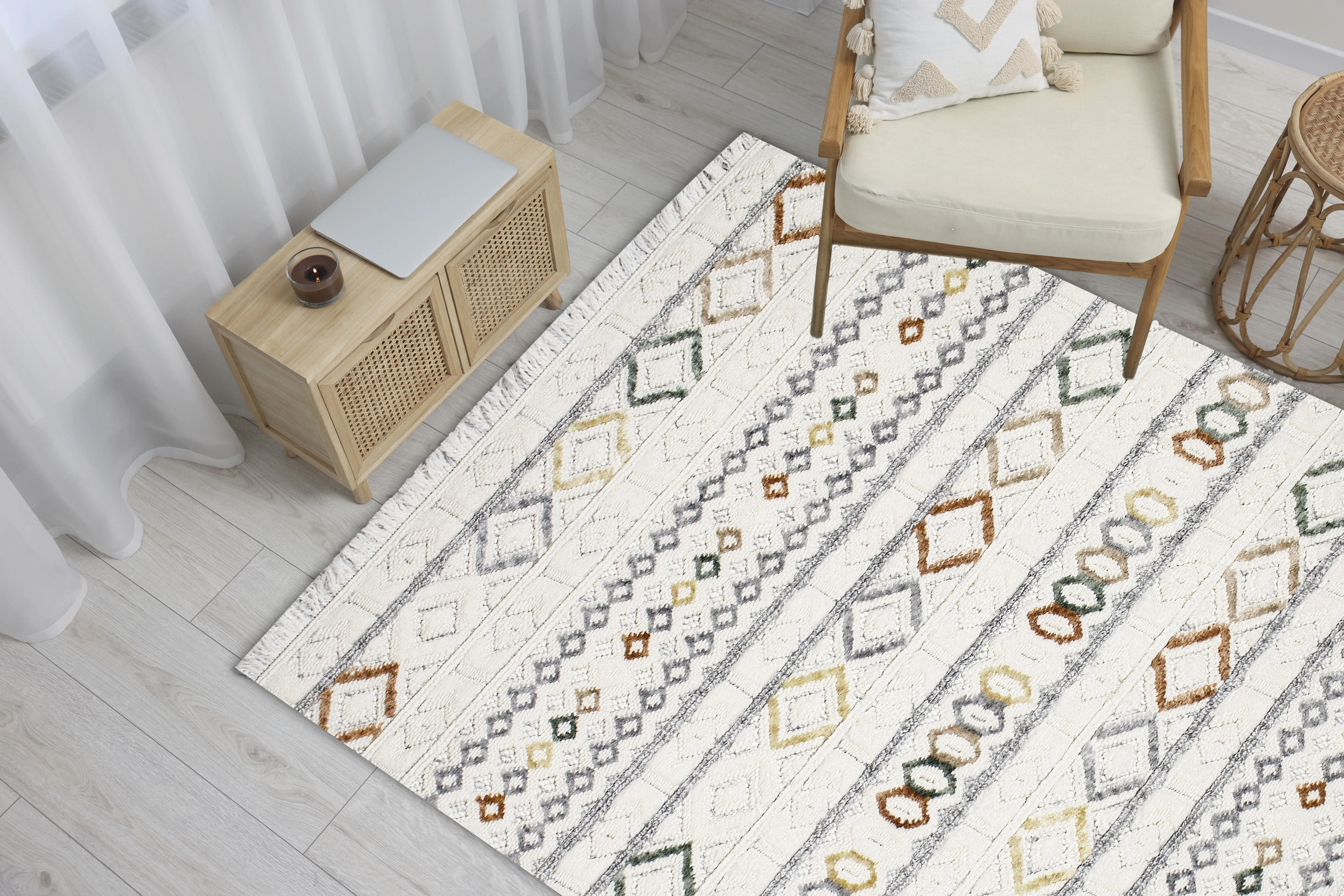 Bubble Color Scandinavian Patterned Machine Woven Modern Living Room Carpet 4023 | Sultan Halı