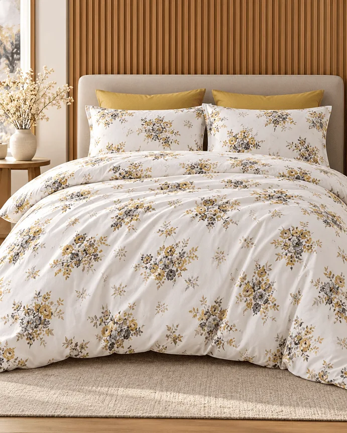 Çift Kişilik Desenli Yastıklı Nevresim Takımı HÇ18 200x220