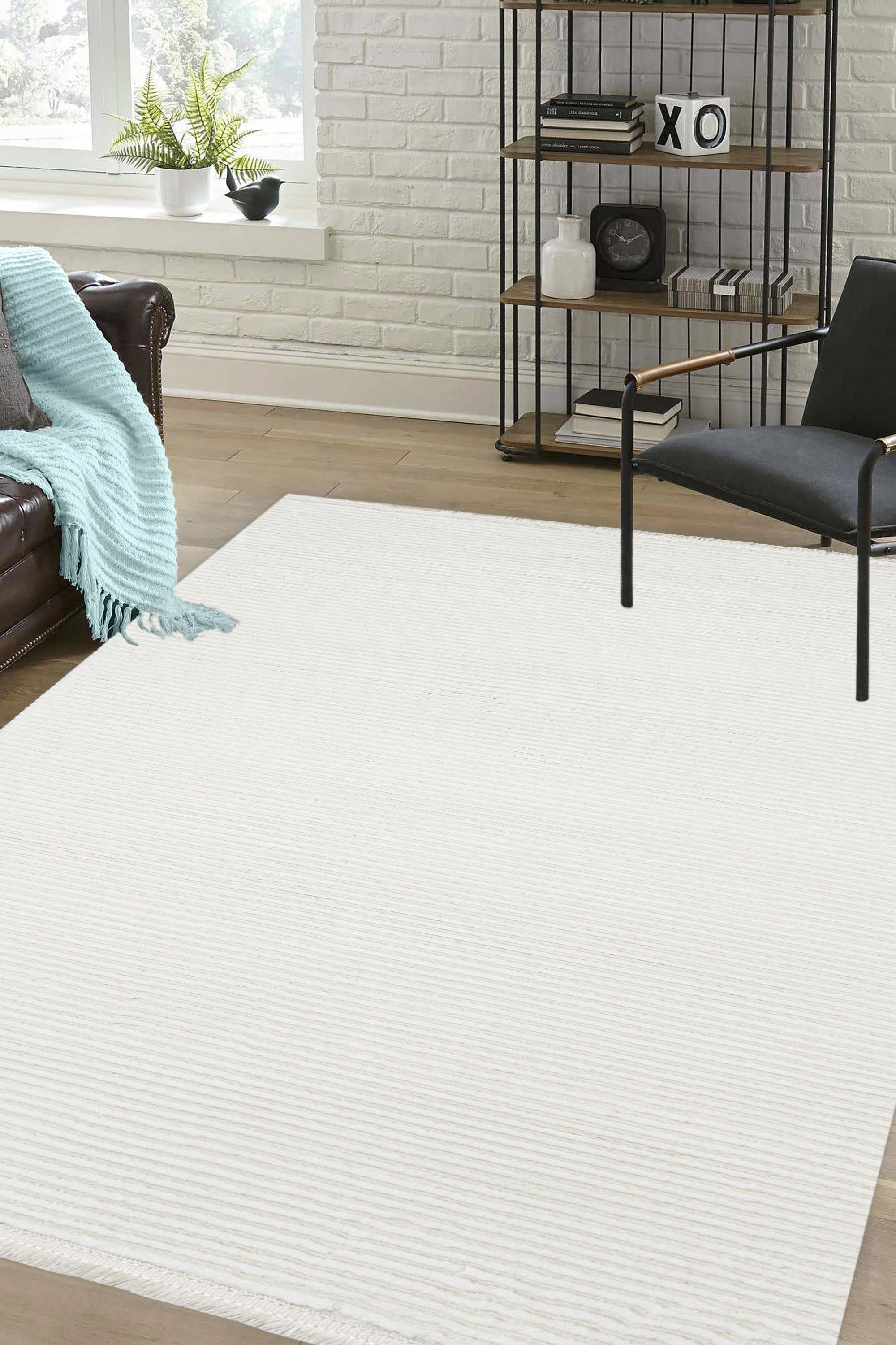 Crown 4010 WHITE Series Machine Woven Base Modern Living Room Carpet | Sultan Halı