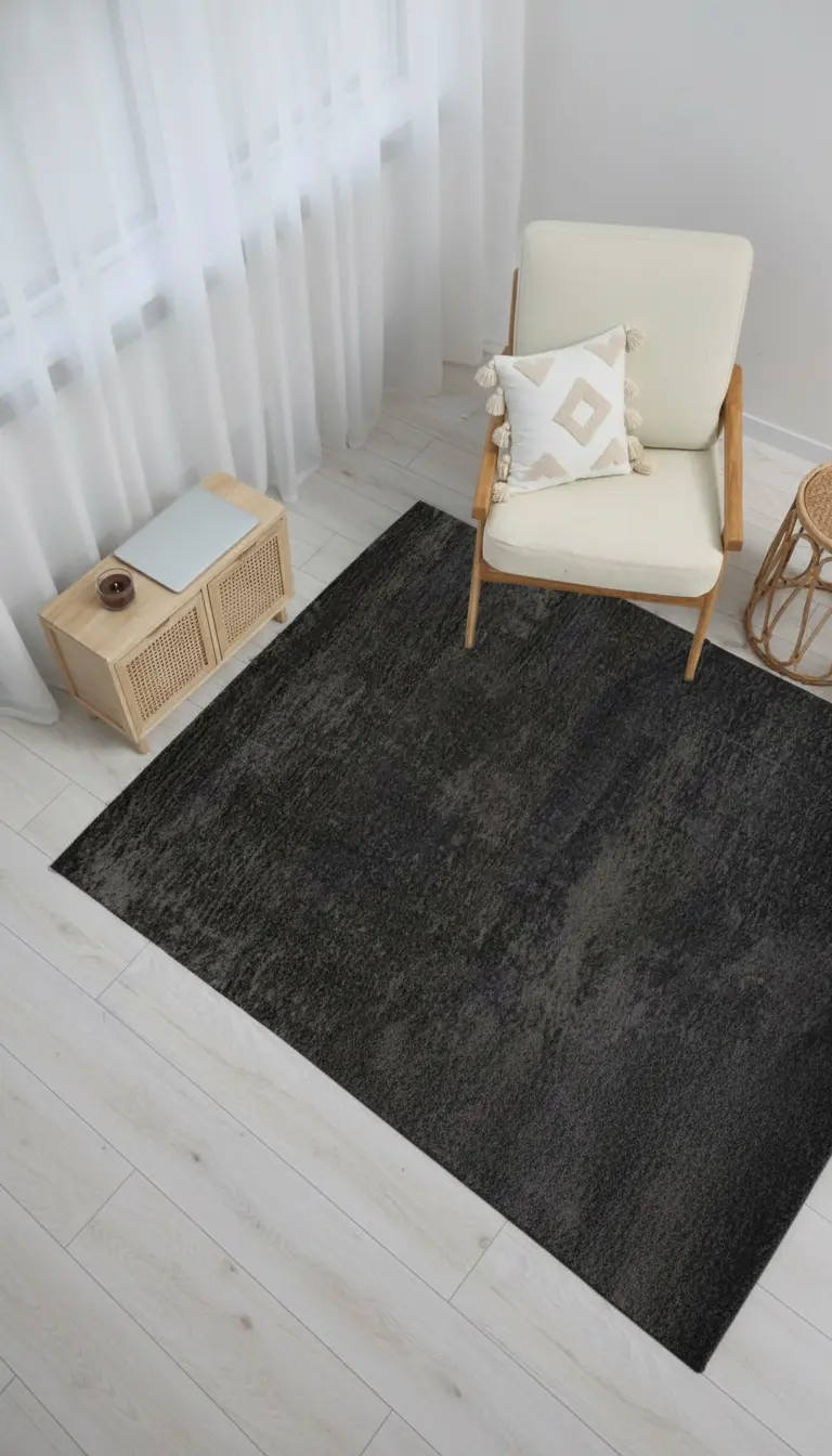 Dream Color Anthracite Soft Non-Slip Machine Washable Rug