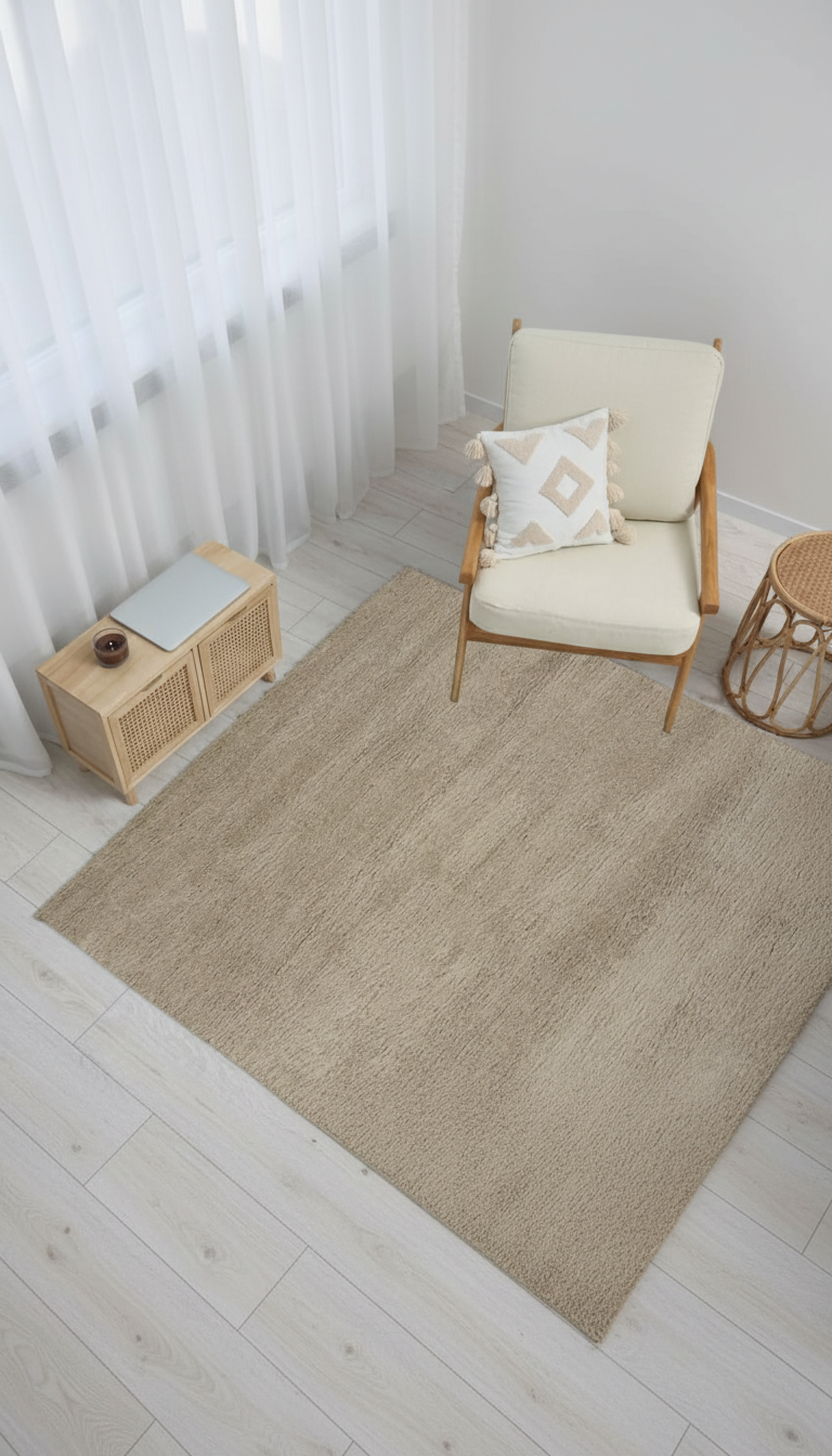Dream Color Beige Soft Non-Slip Machine Washable Rug
