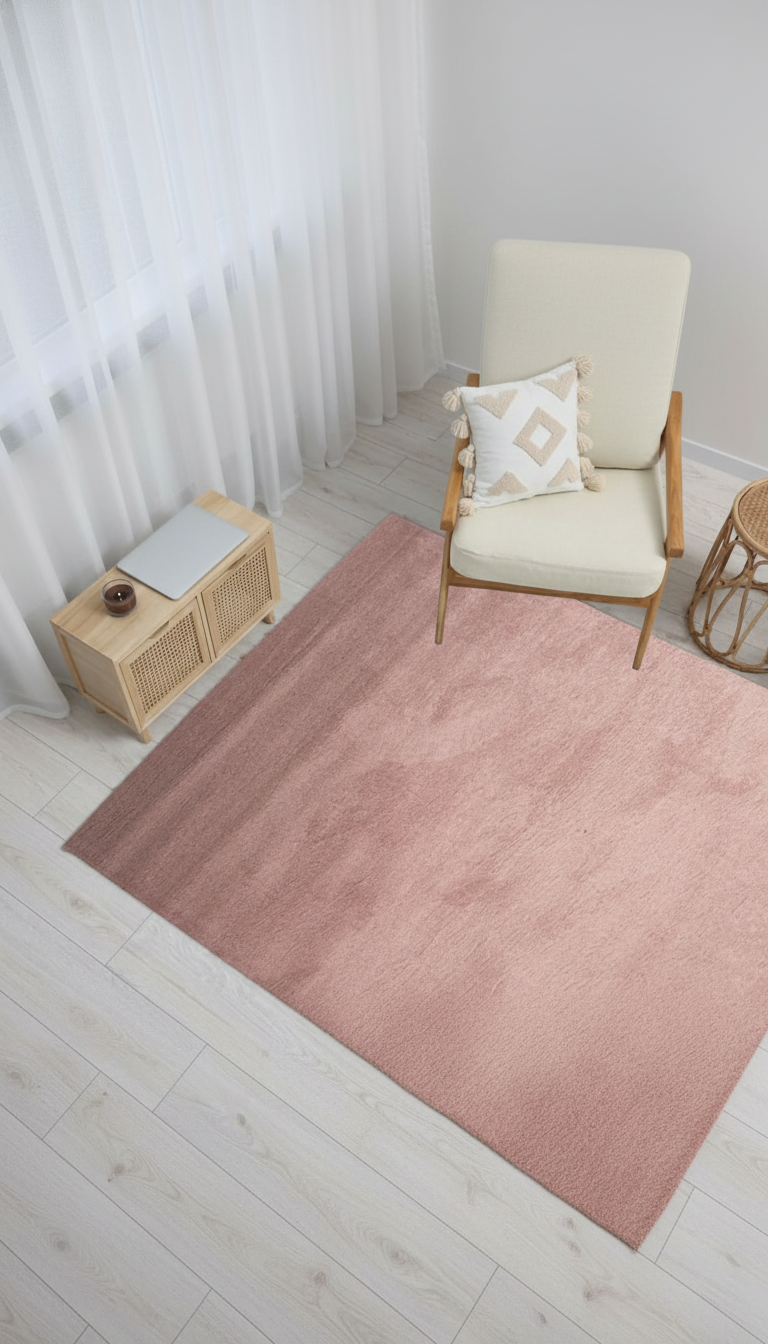 Dream Color Pink Soft Non-Slip Machine Washable Rug