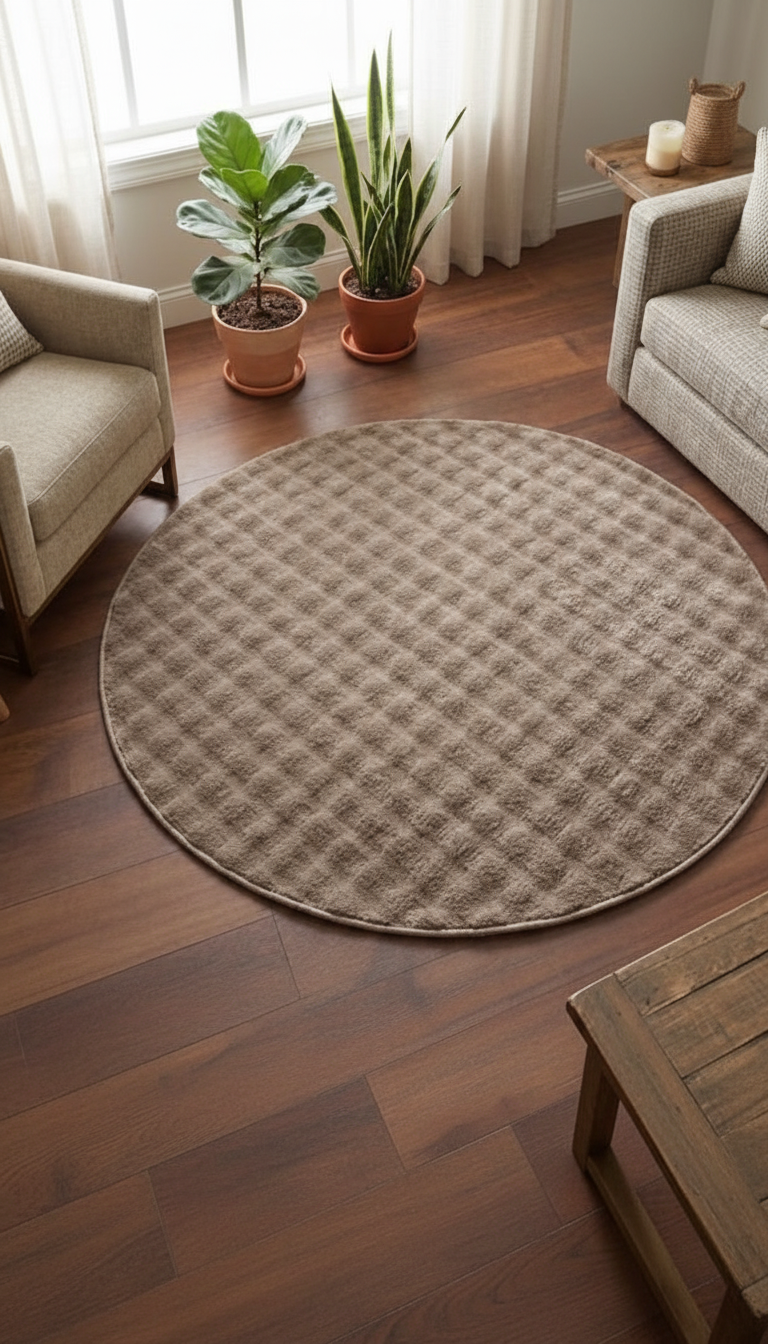 Dream Soft Yuvarlak Vizon Yumuşak Yüzeyli Kaymaz Makinede Yıkanabilir Halı