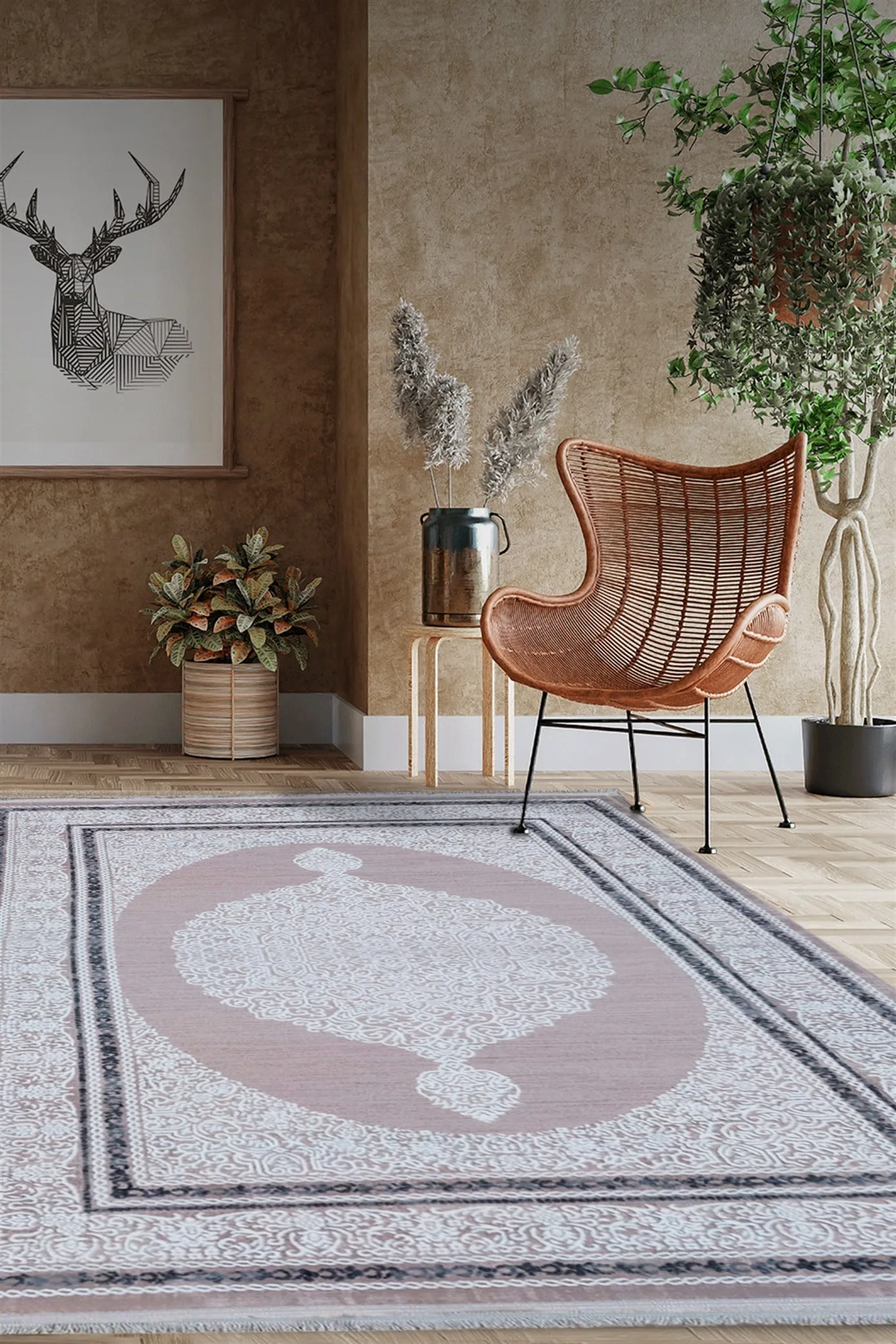 Grey Acrylic Living Room Carpet