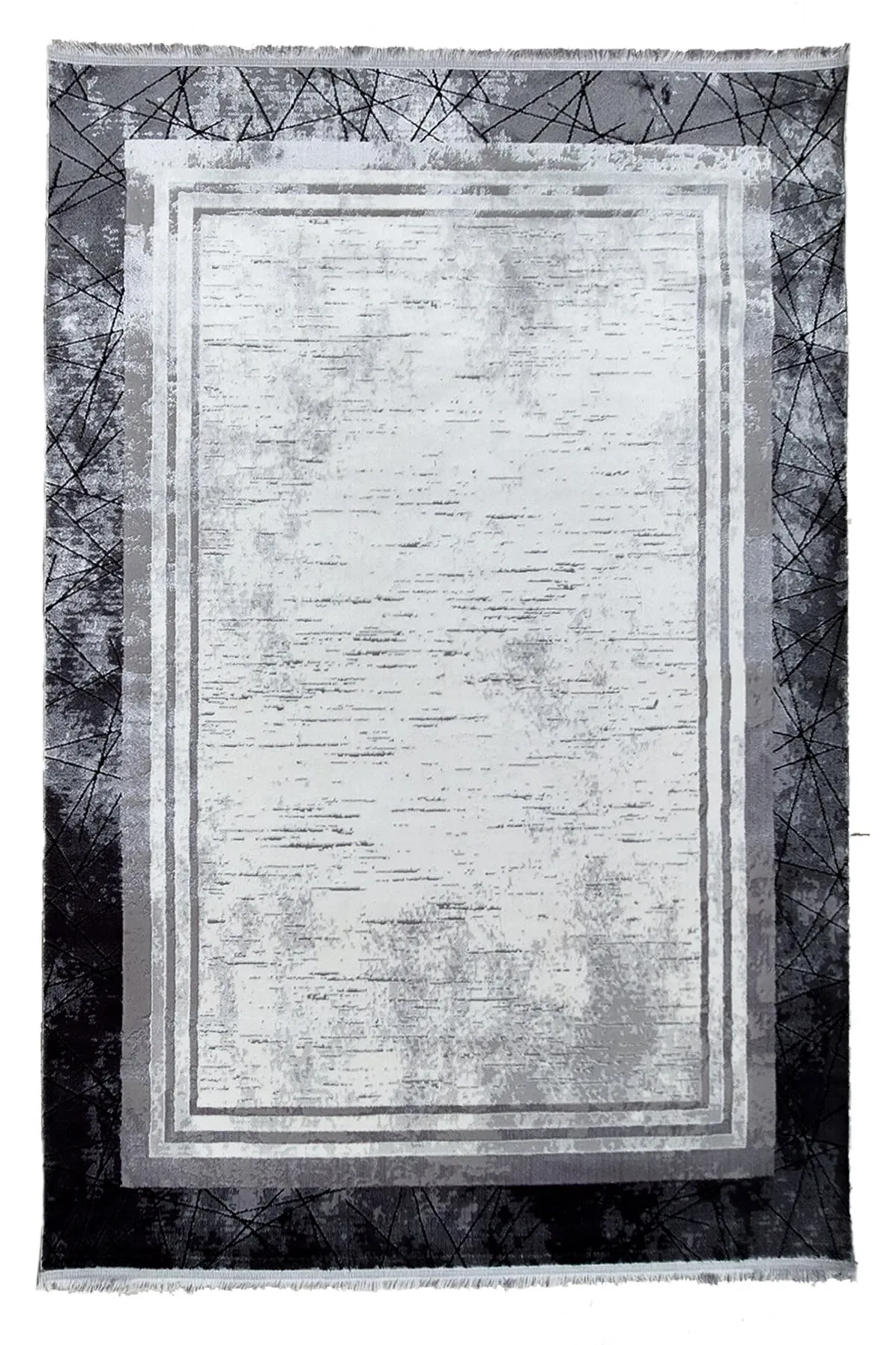 Gri Framed Non-Shedding Machine Washable Rug - AY006G