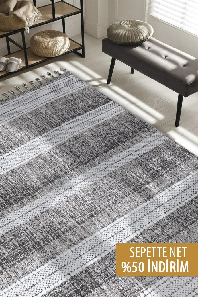 Scandinavian Boho Woven Rug 524