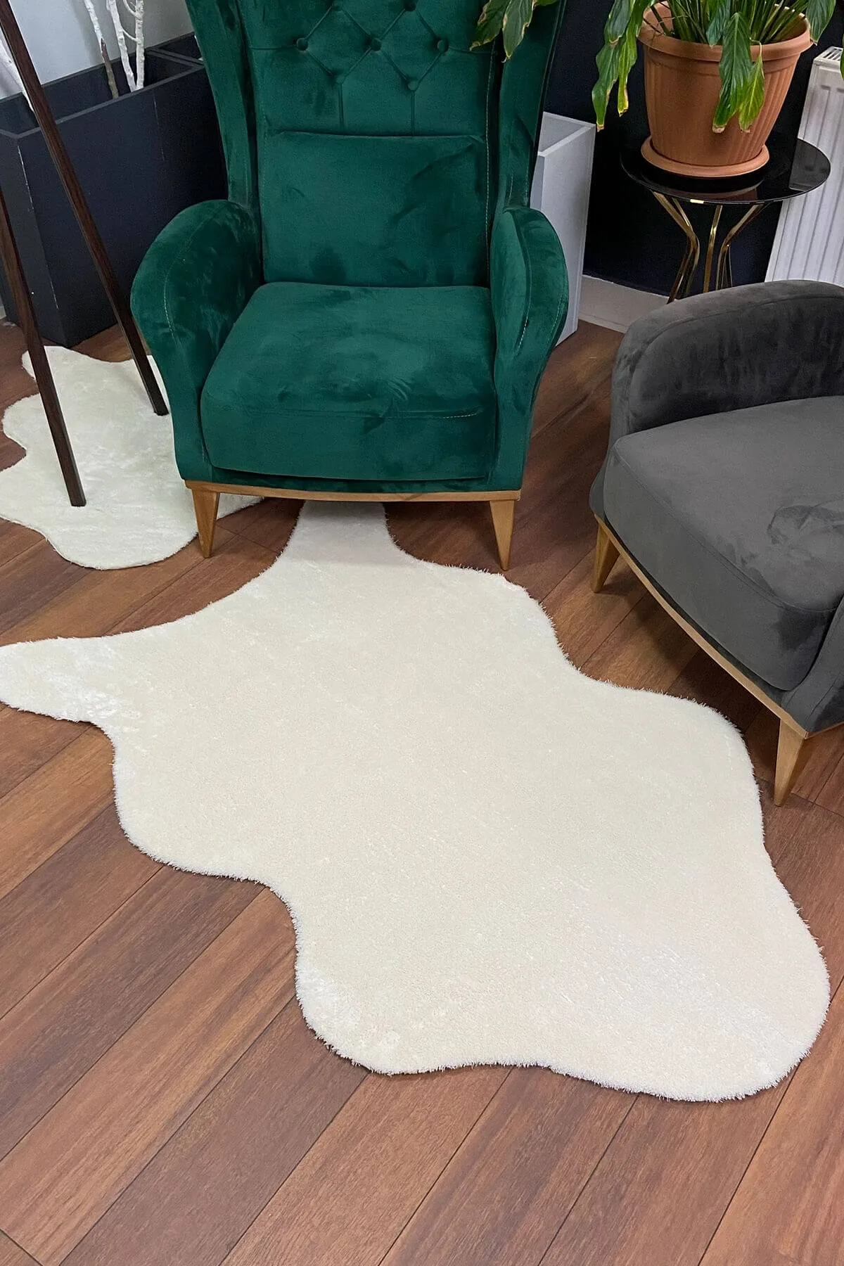 Cream Soft Surface Non-Slip Plush Rug