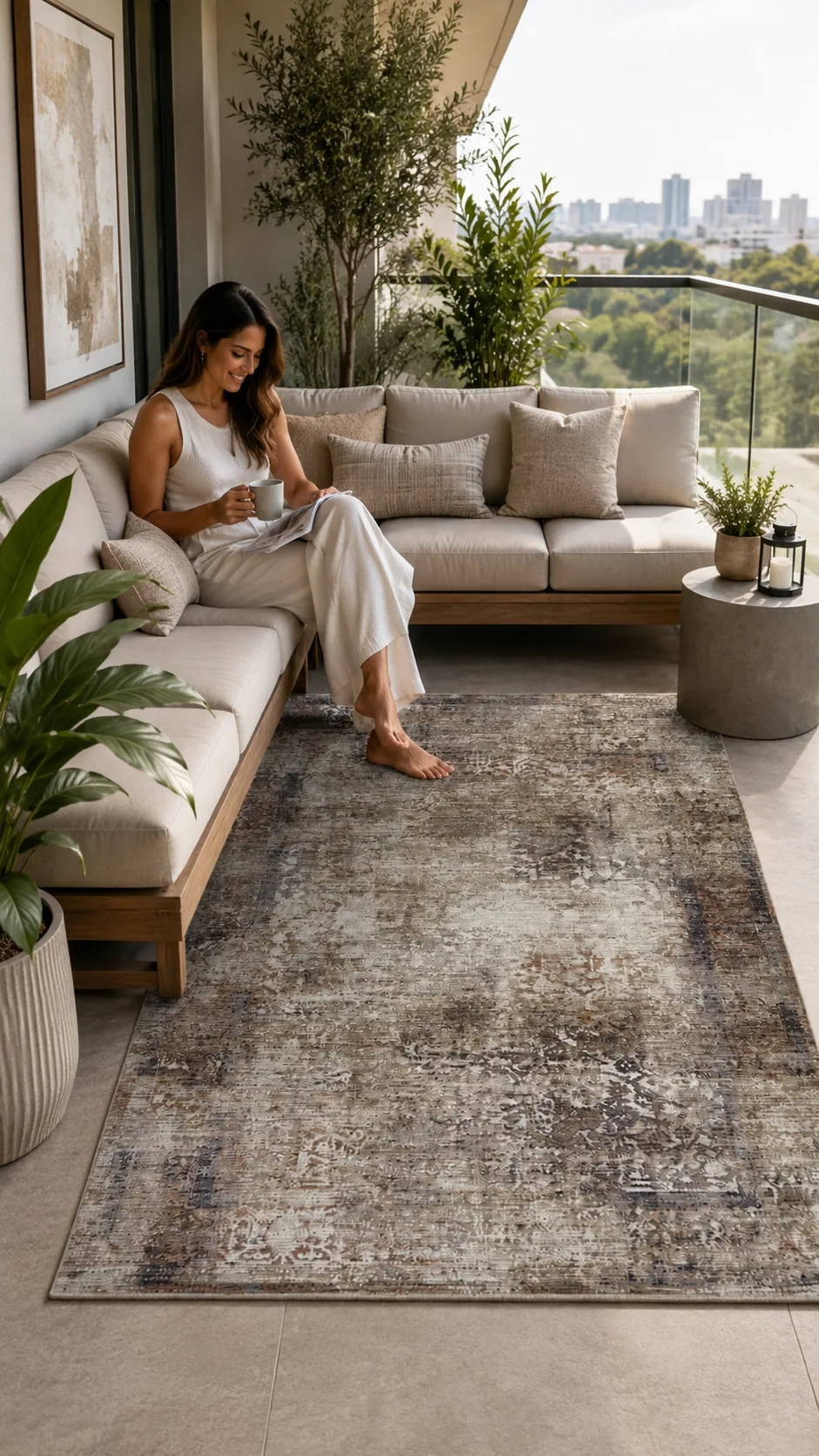 Lidya Toz Tutmaz Ve Tüylenmez Modern Carpet - Vizon Beige Y0739