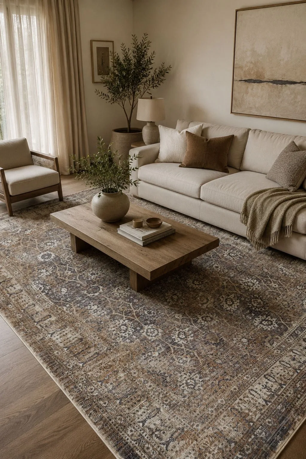 Lidya Never Gets Dirty or Stained Modern Rug - VIZON K.GRI Y0745