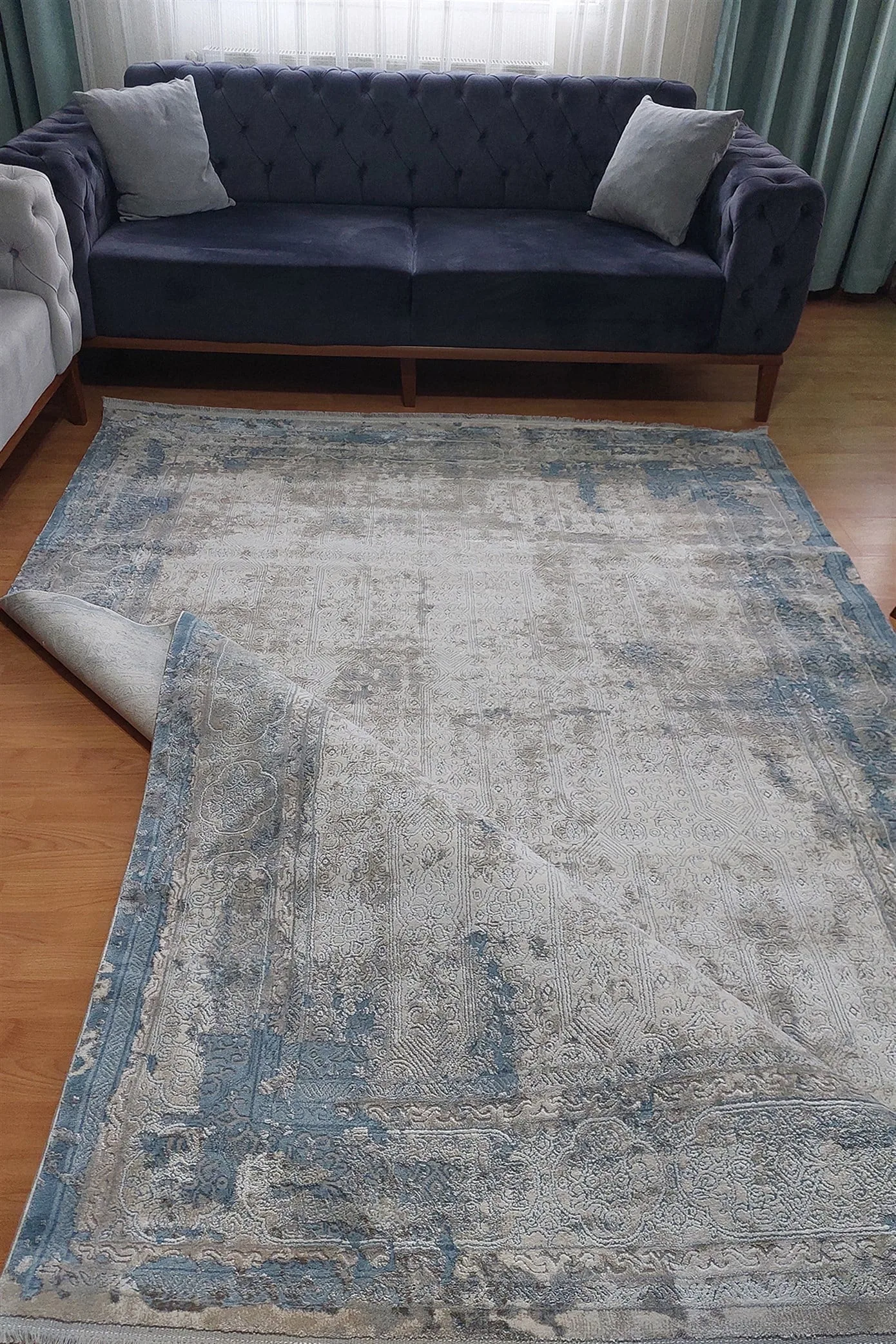 Blue Colorful Living Room Carpet