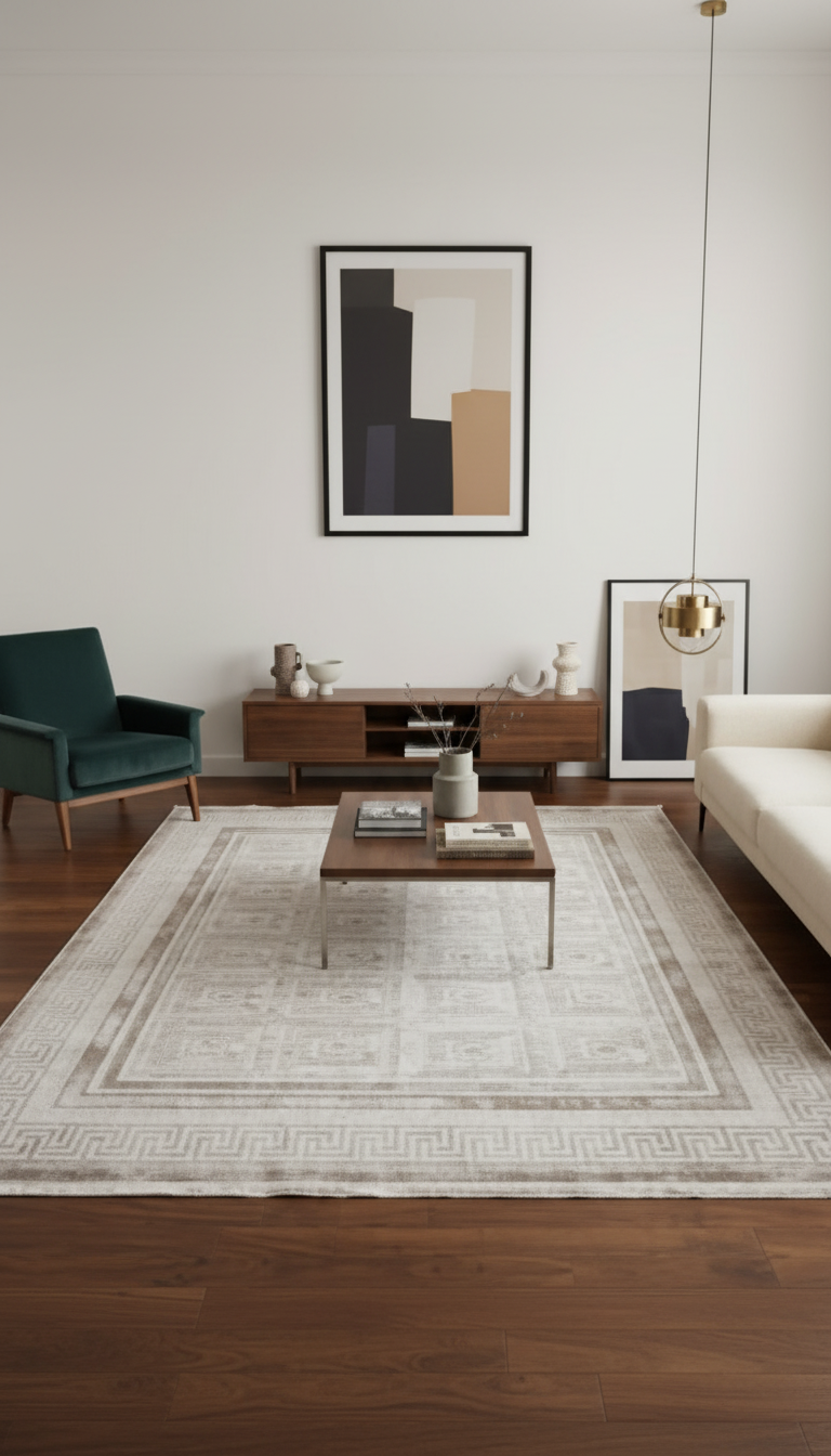 PARLA Series Square Framed Cream Taupe Carpet | LZ109A
