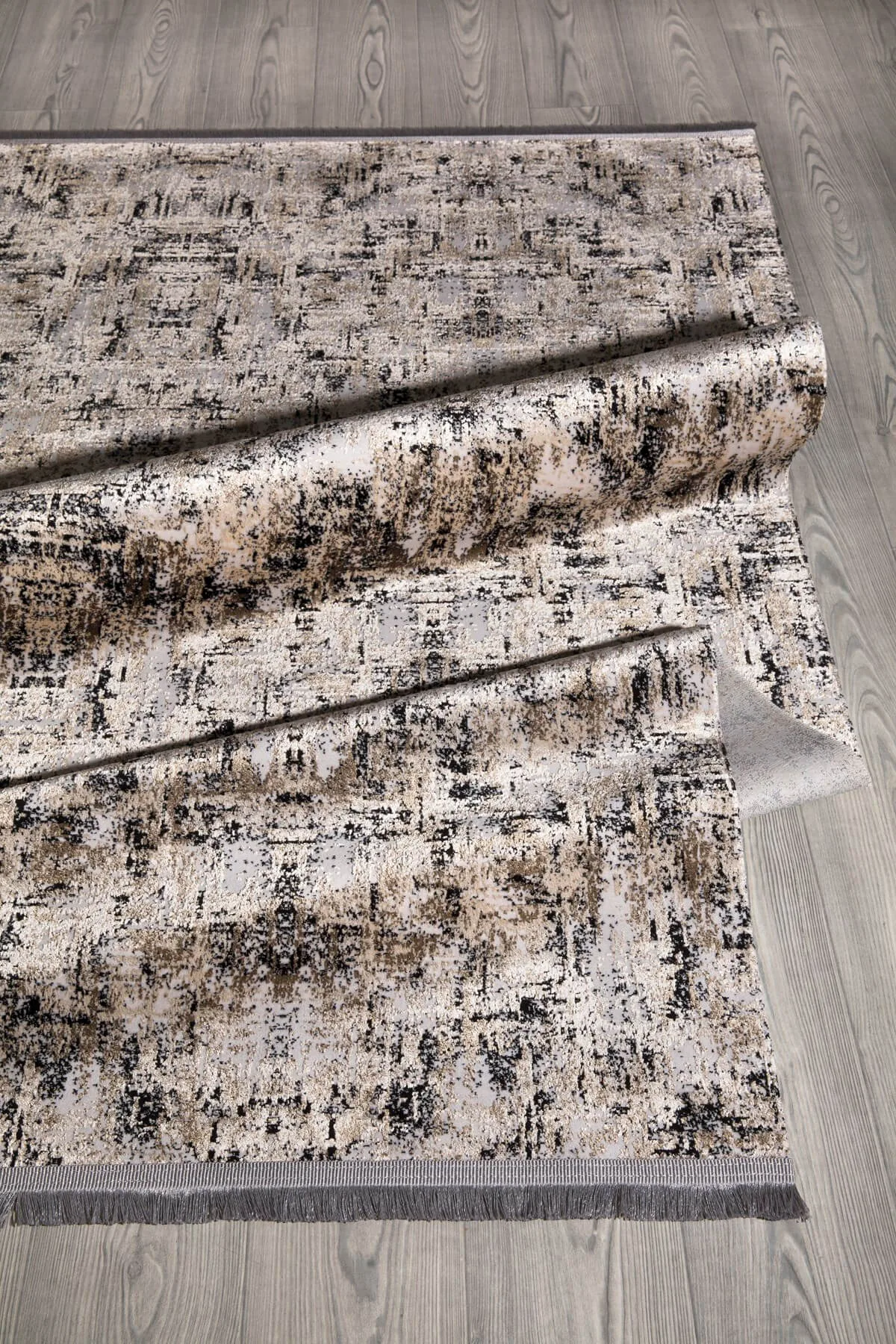 Black Shiny Non-Slip Thin Machine Washable Rug