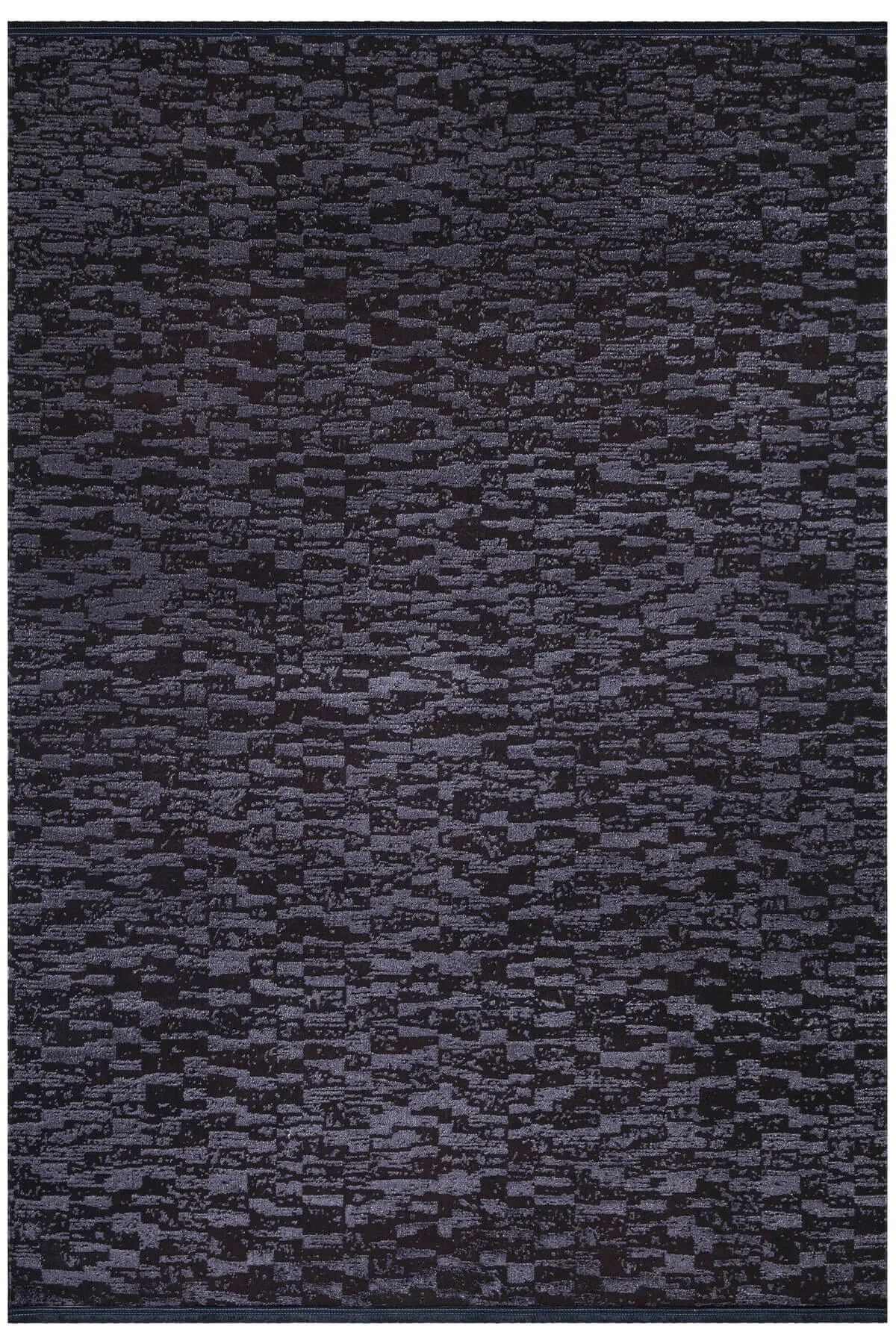 Black Colorful Shiny Non-Slip Washable Thin Rug