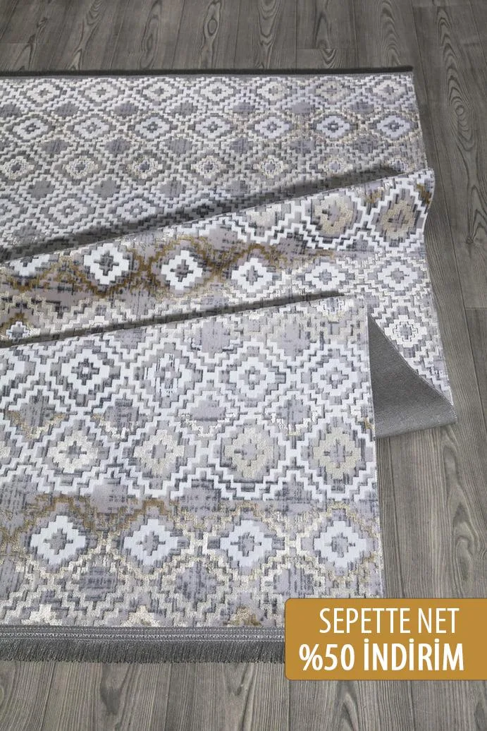 Stella Beige Colorful Glossy Decorative Rug