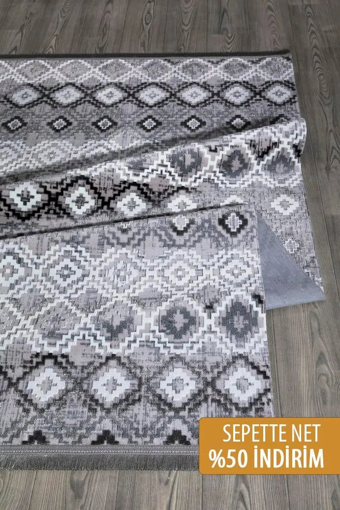 Stella Grey Colorful Glossy Decorative Rug