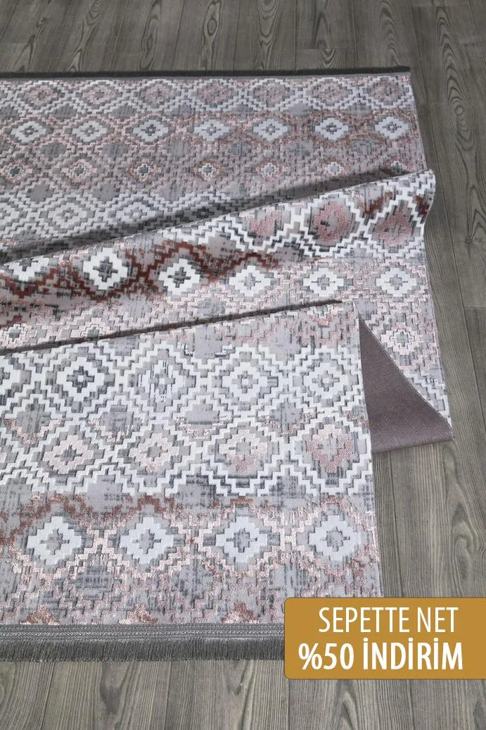 Stella Pudra Colorful Glossy Decorative Rug