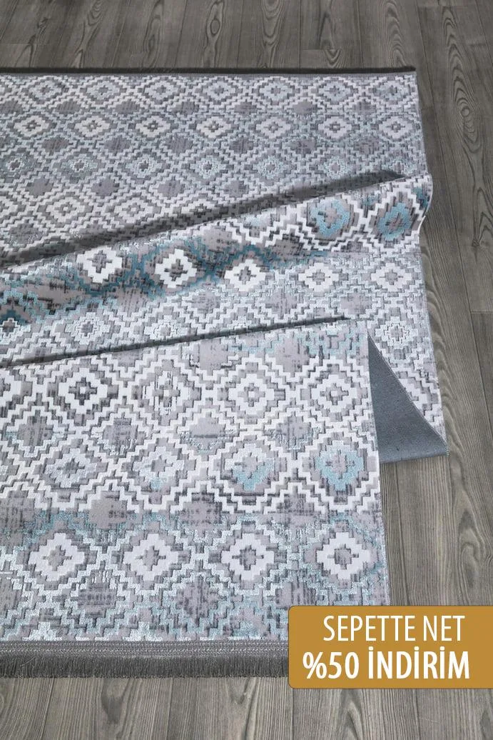 Stella Turkuaz Colorful Glossy Decorative Rug