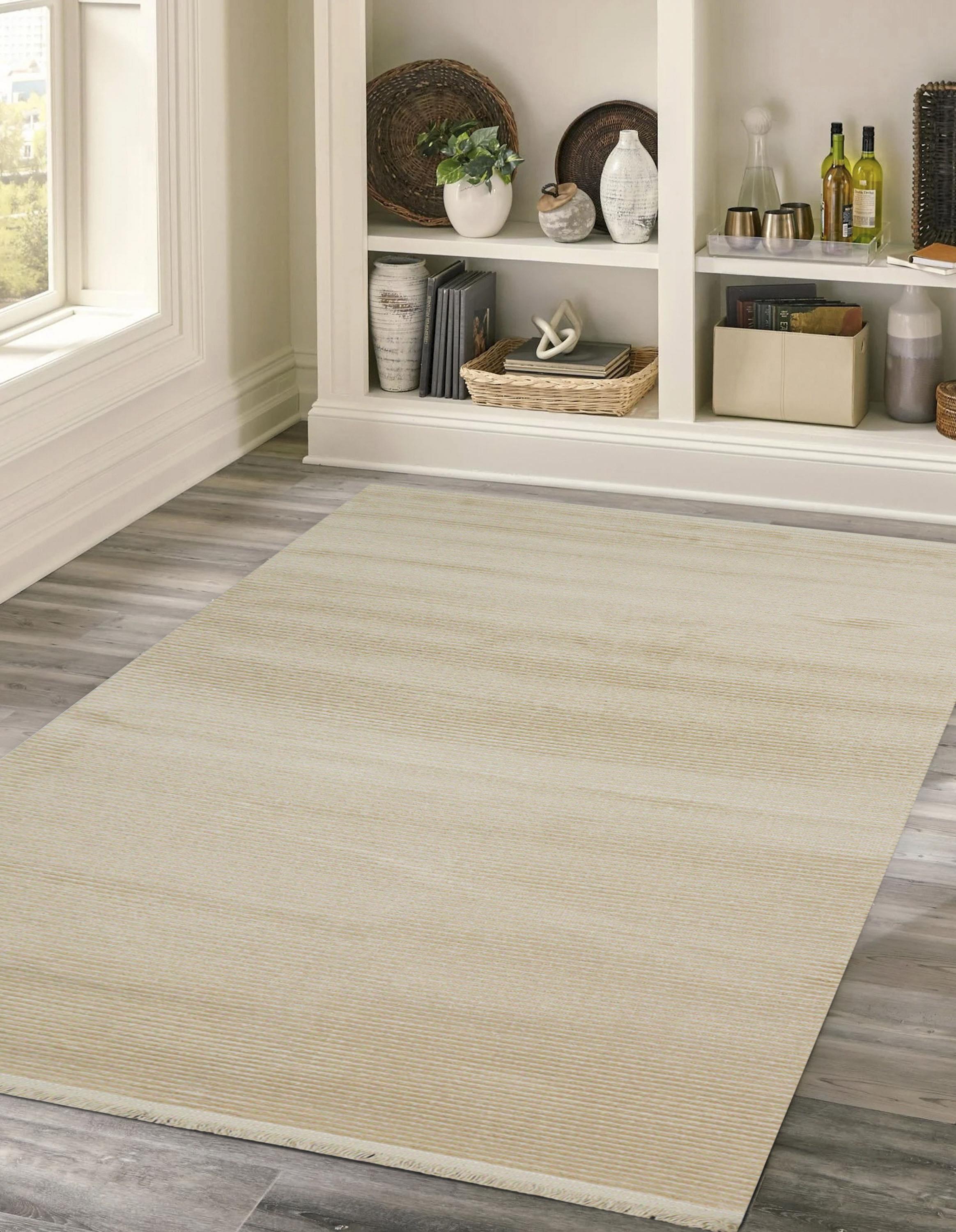 Sultan Asel Kumsal Cream Modern Acrylic Machine Woven Living Room Carpet - 11521