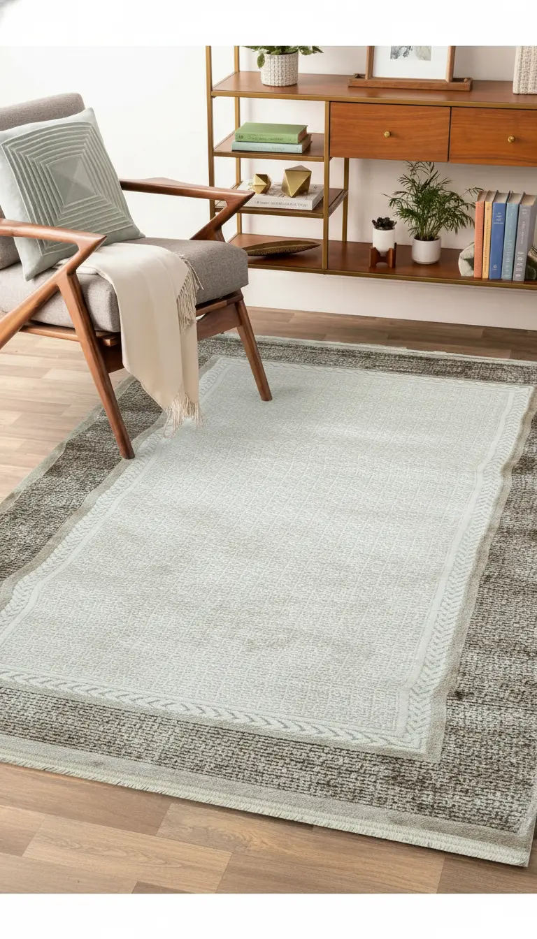 Sultan Majesty Framed Grey Modern Machine Woven Hall Carpet - 3083