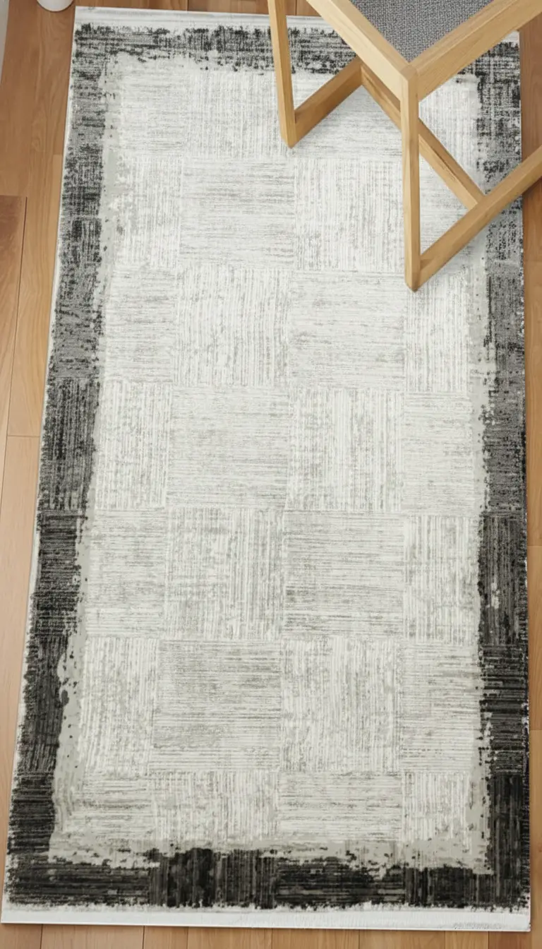 Sultan Serra Bordered Anthracite Modern Acrylic Machine Woven Living Room Carpet - 11354