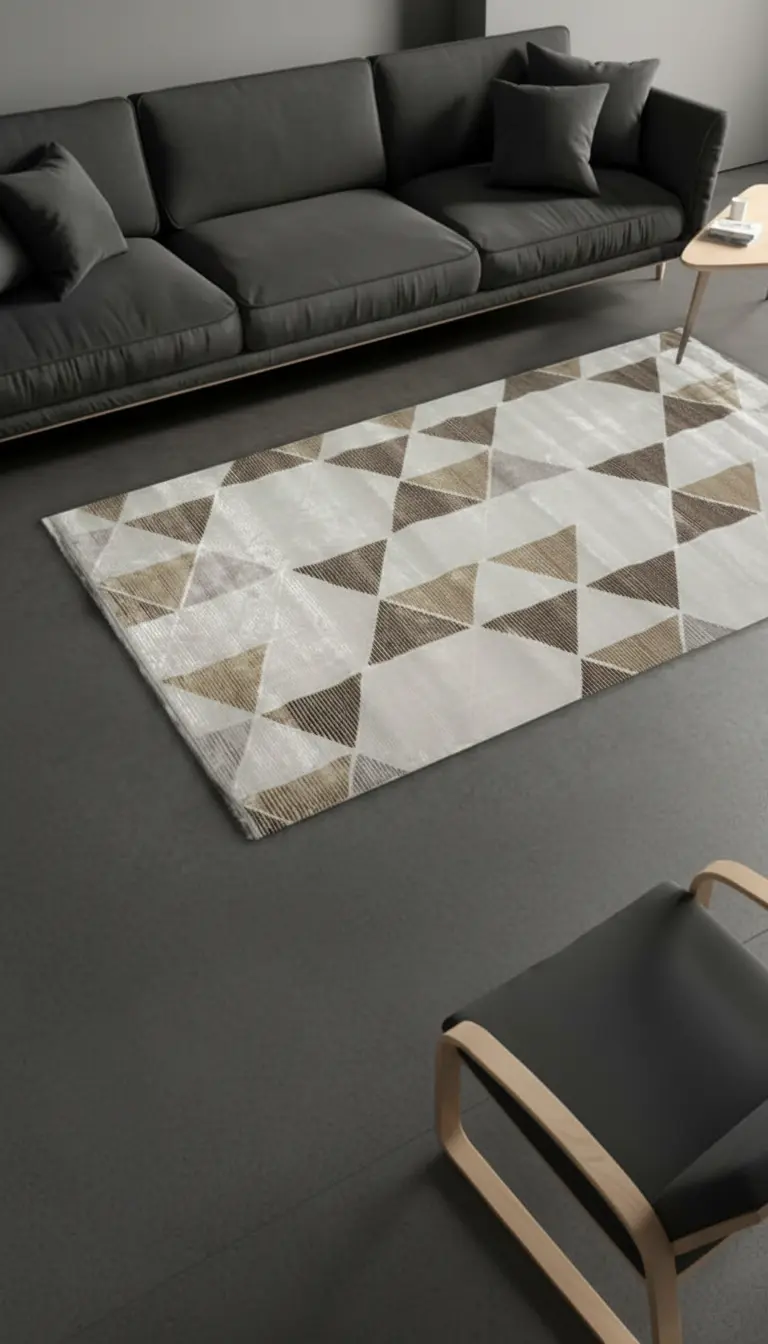 Sultan Zen Modern Cream Acrylic Machine Woven Living Room Carpet - 6609