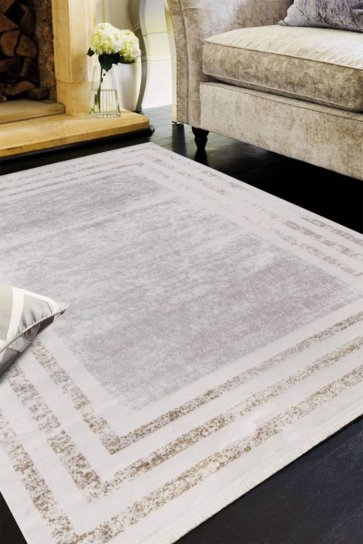 Vizon Colorful Bordered Non-Slip Anti-Allergic Dust-Proof Carpet