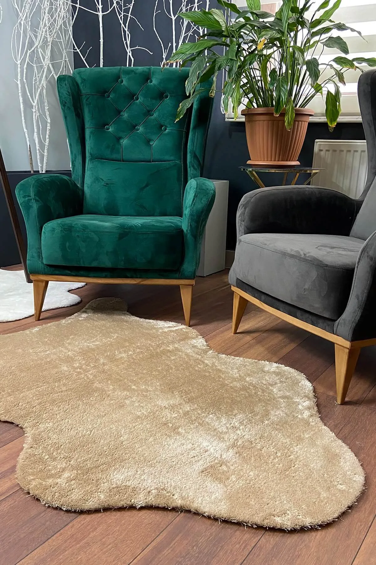 Vizon Colorful Non-Slip Plush Carpet